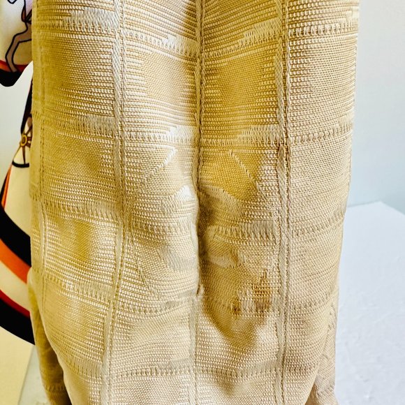 AUTHENTIC CHANEL TRAVEL LIGNE NYLON CARAMEL TOTE VINTAGE MADE IN ITALY - Picture 4 of 11